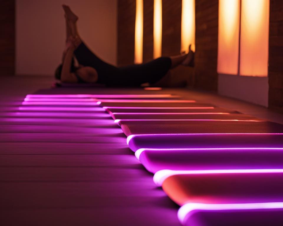 Elektronische Yogamat - Met geleide lichtjes voor yoga-oefeningen.
