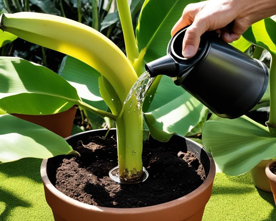 hoe vaak moet een bananenplant water