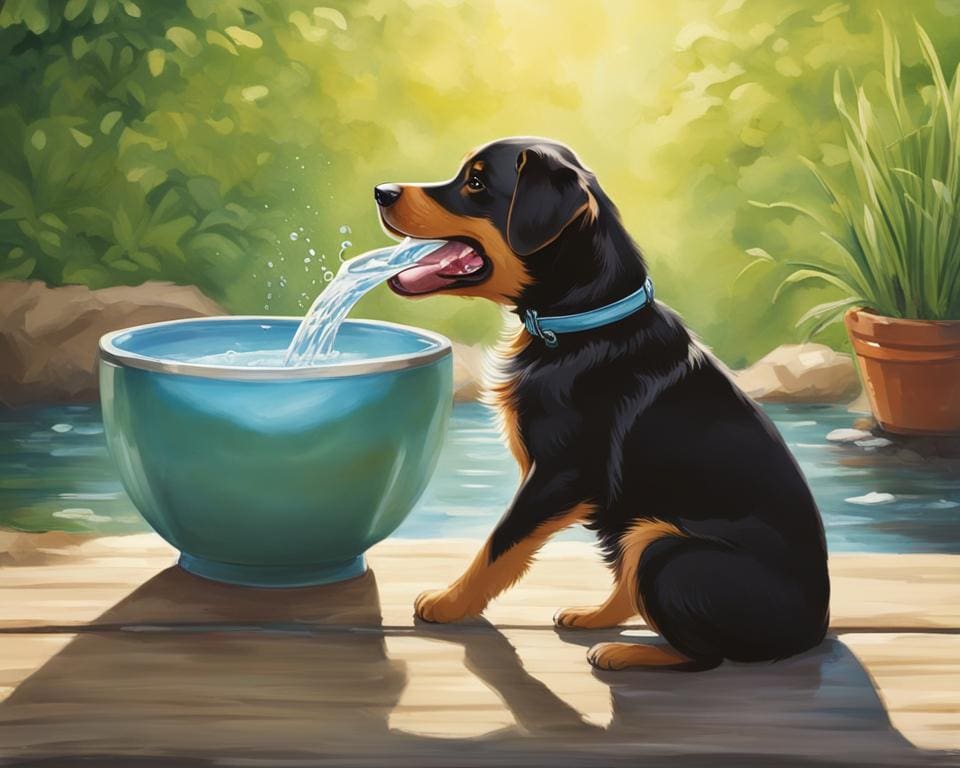 hond water geven