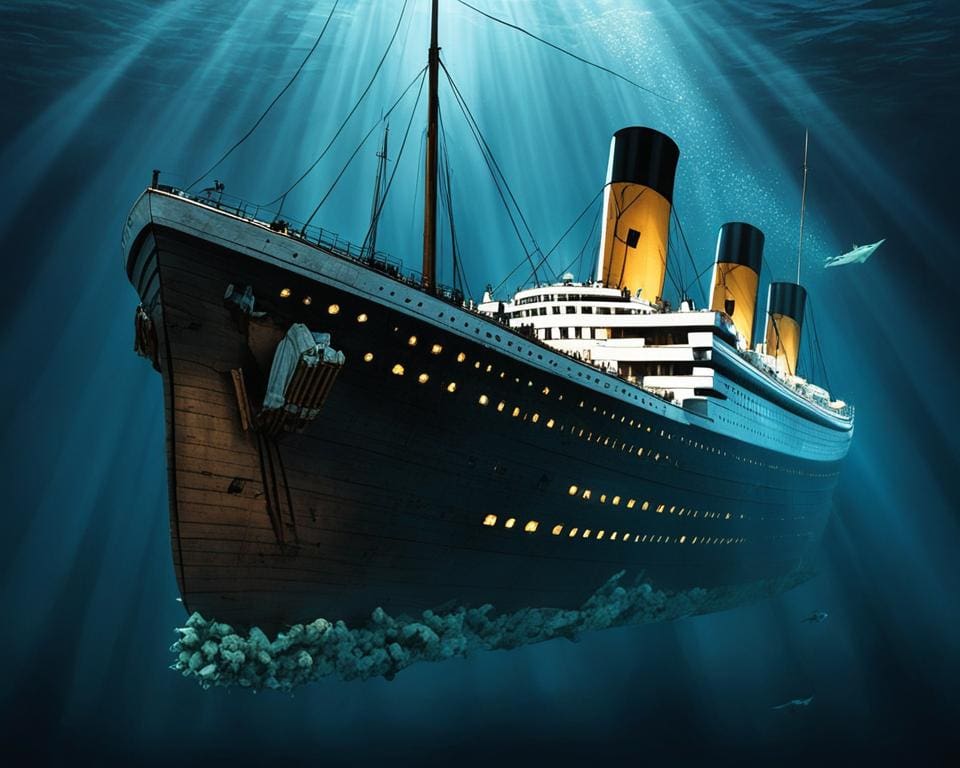hoe diep ligt de titanic