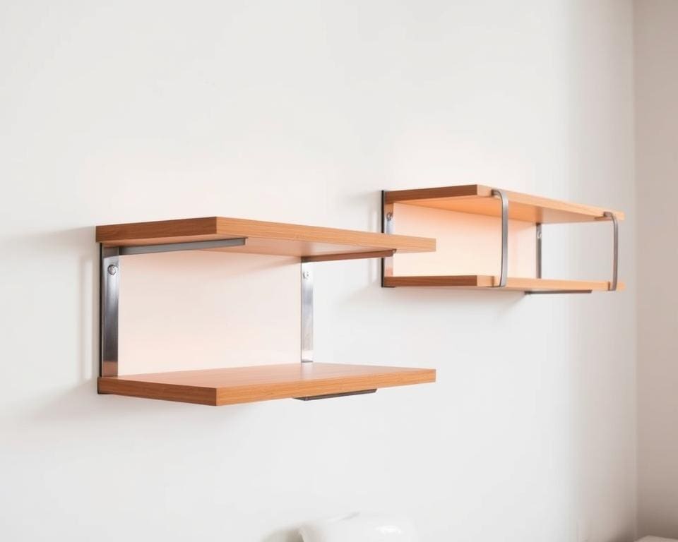 Wandplanken met stalen ondersteuning
