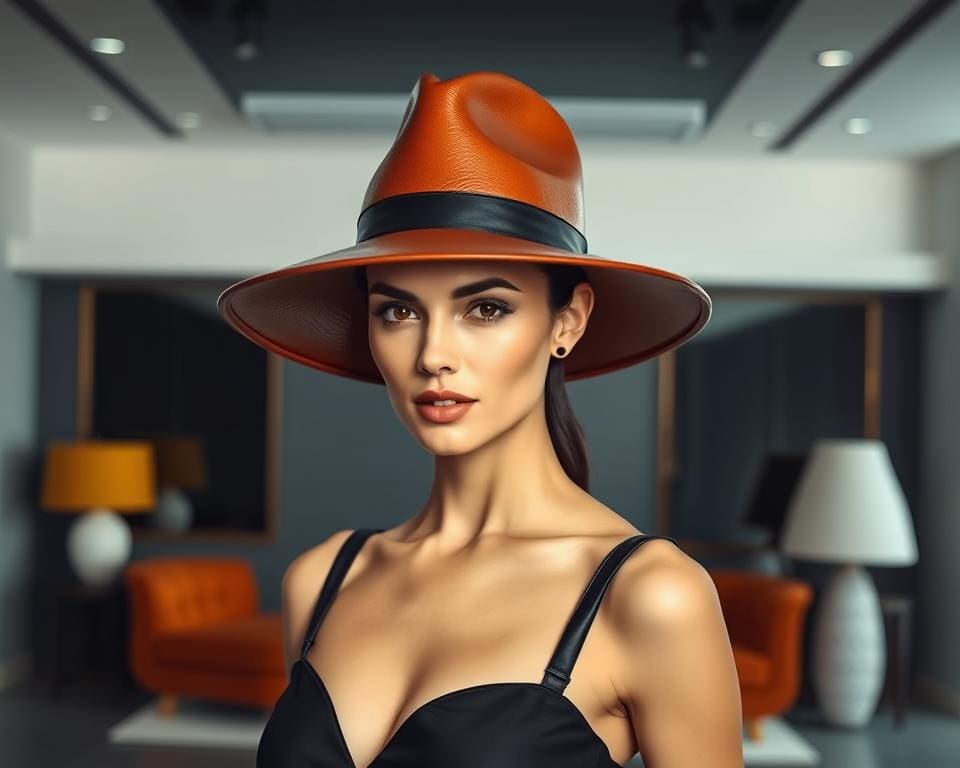 Balenciaga leren hoeden: Voor een gedurfde en iconische look