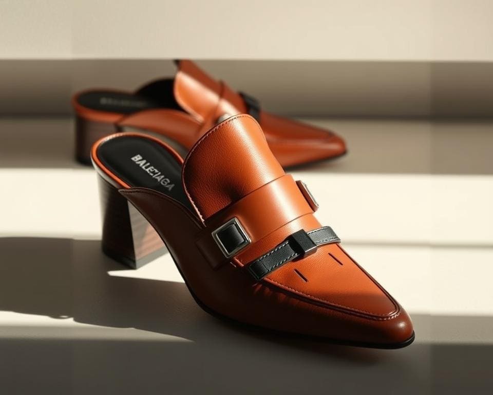 Balenciaga leren muiltjes: Gedurfde details voor elke stap