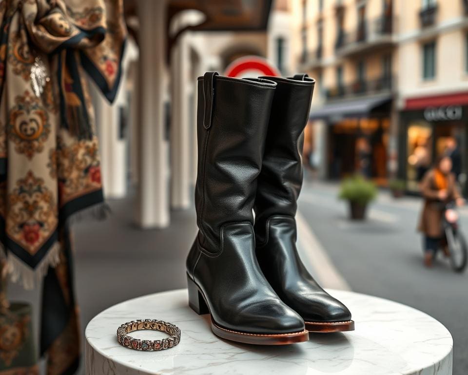 Gucci leren laarzen: Voor een iconische Italiaanse look