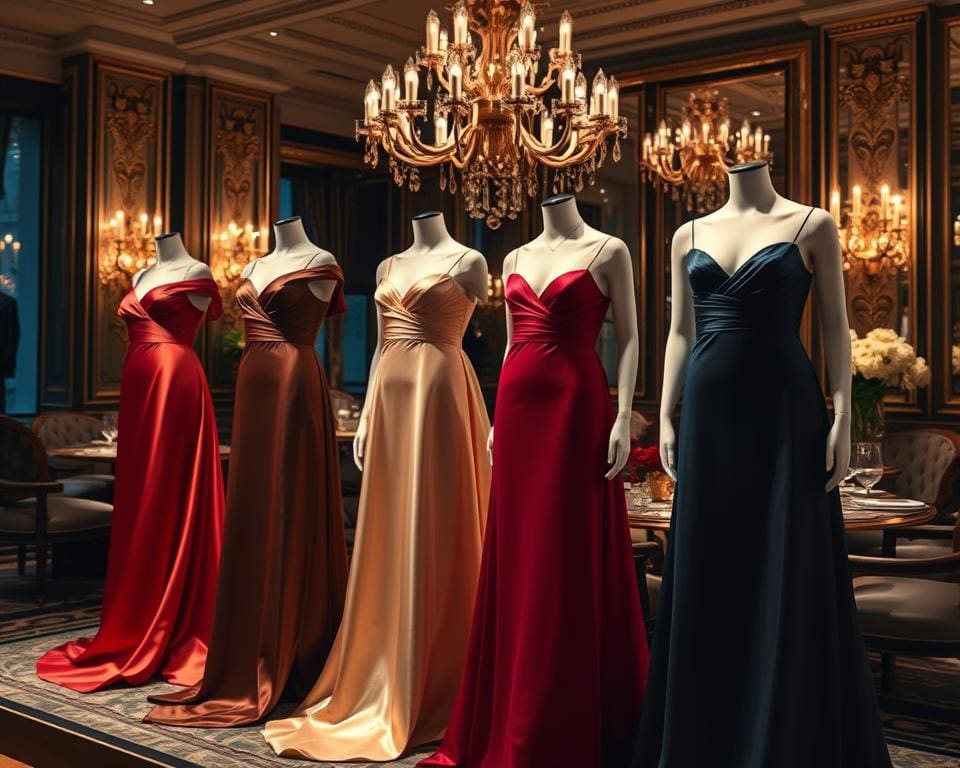 Gucci satijnen jurken: Voor een elegante avondlook