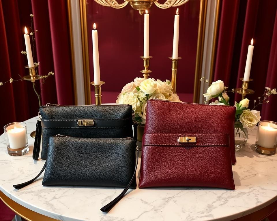 Hermès leren clutches: Voor een klassieke en tijdloze avondlook