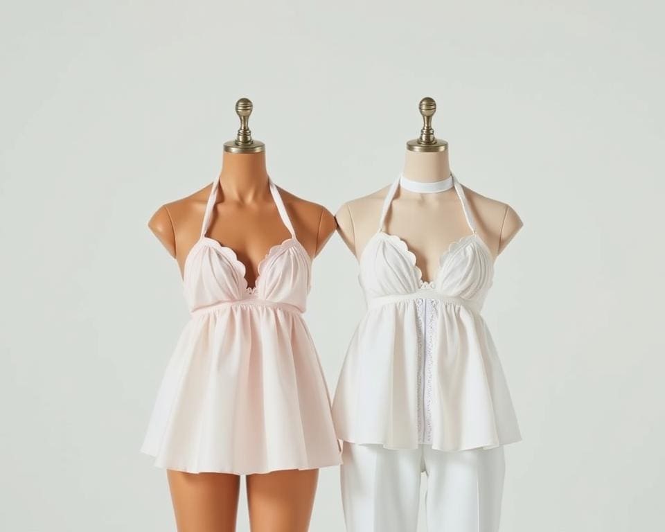 Jacquemus stijl haltertops met een speelse flair en verfijnde look