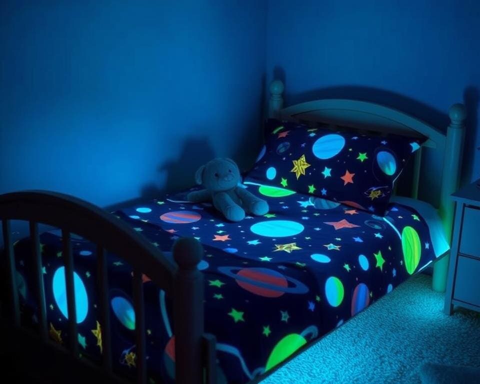 Kinderbedden met glow-in-the-dark prints