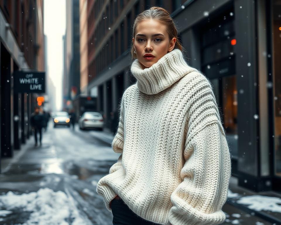 Off-White gebreide truien: Voor een edgy winterstijl