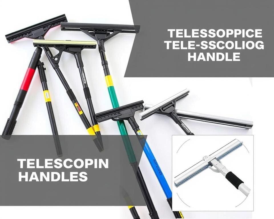 Ramenreinigers met een telescopische steel