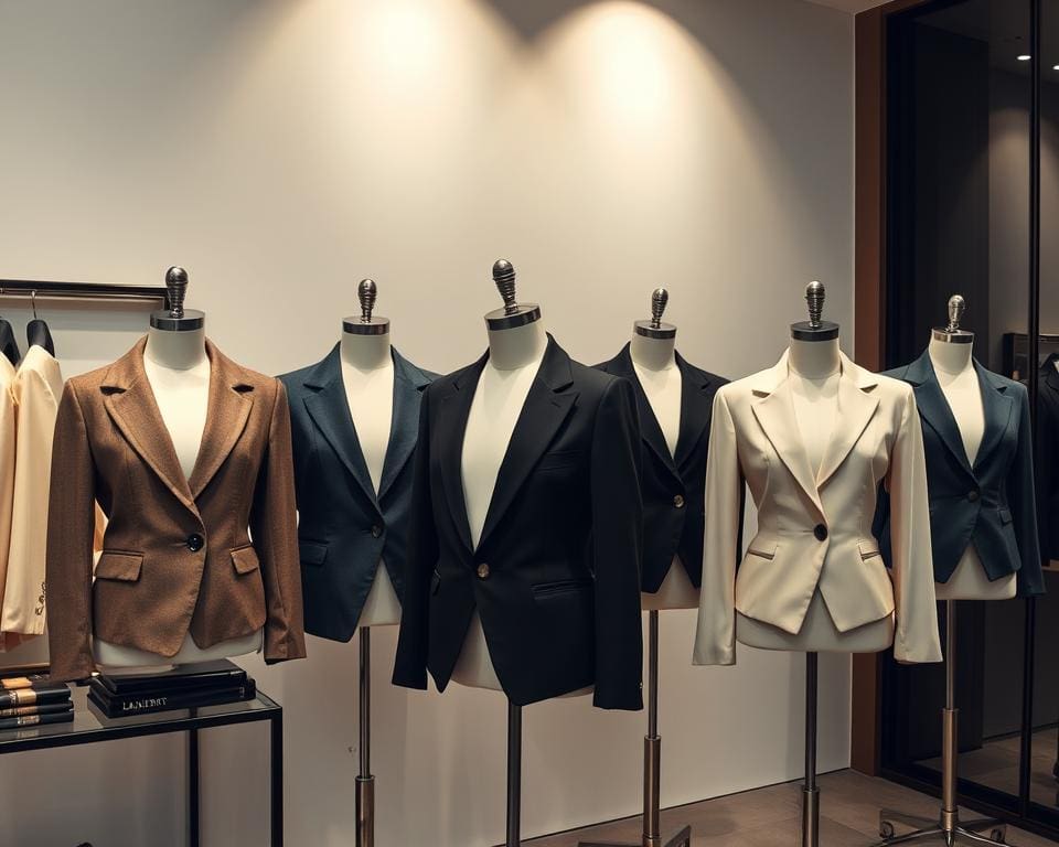 Saint Laurent cropped blazers: Voor een verfijnde zakelijke look