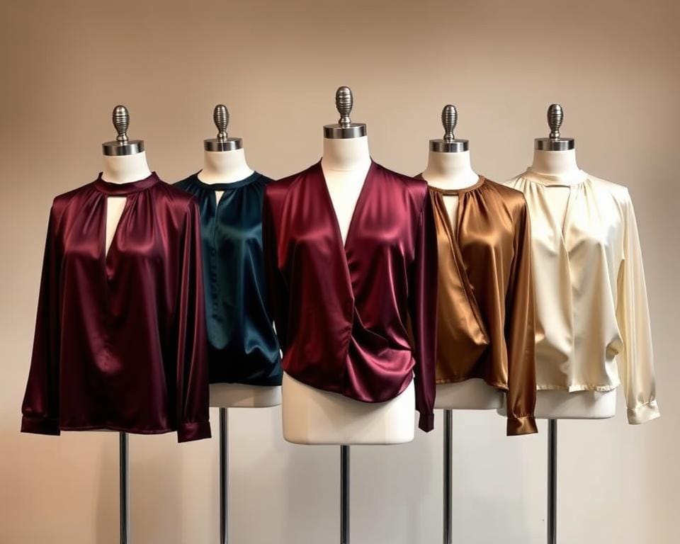 Saint Laurent satijnen tops: Voor een klassieke avondlook