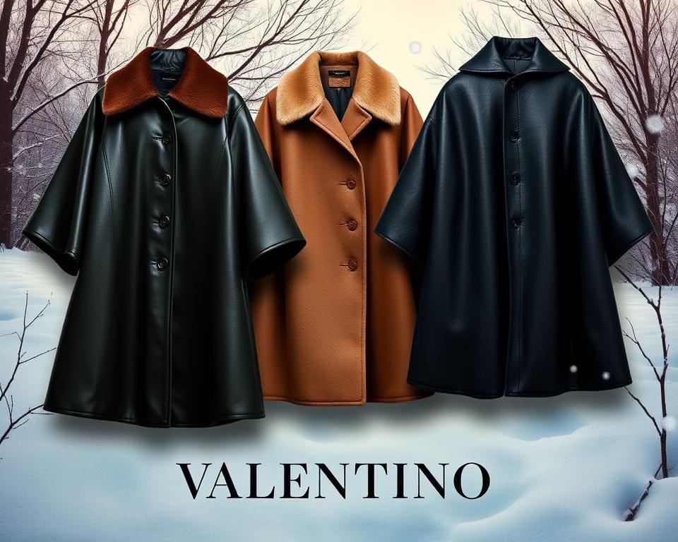 Valentino leren capes: Luxe lagen voor winterdagen