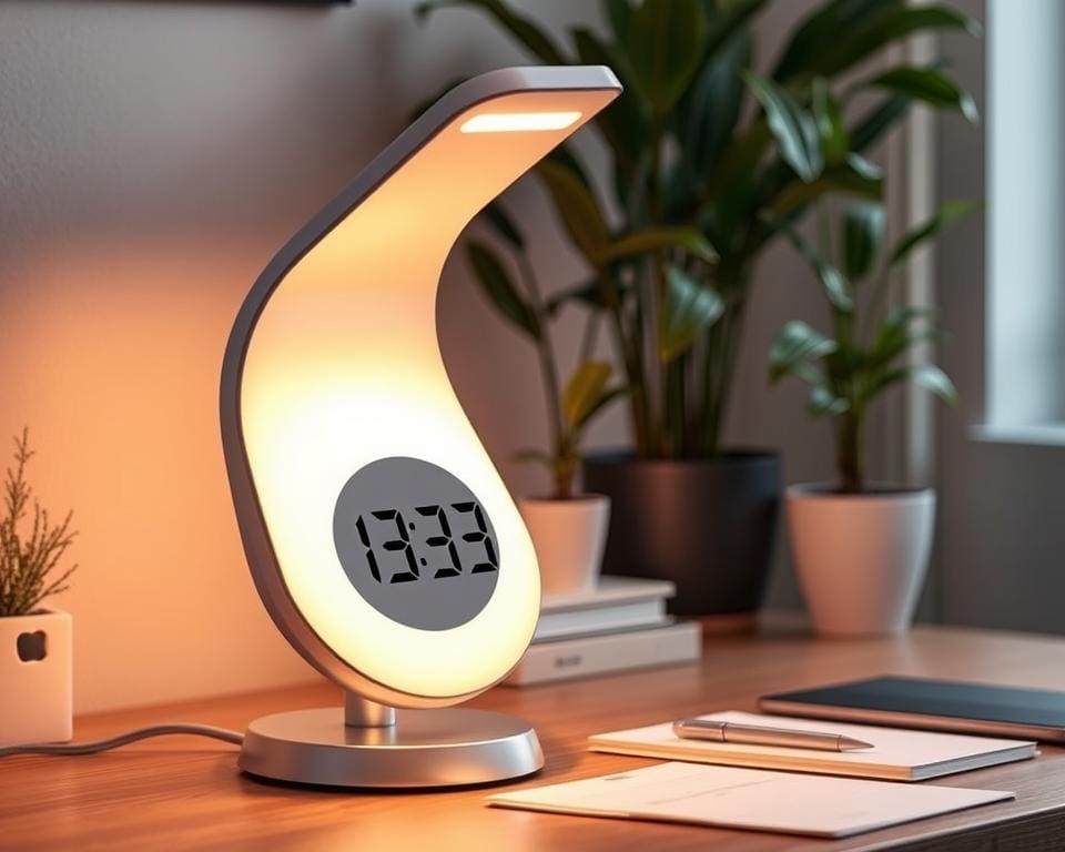 juiste bureaulamp met klok