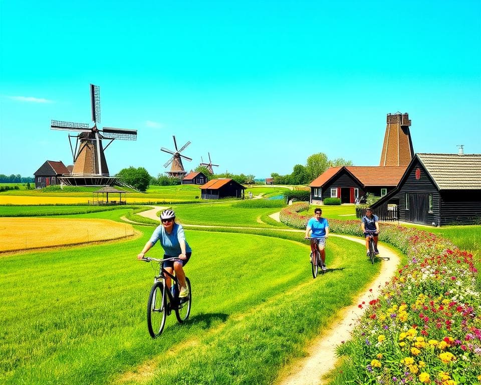 fietsen en wandelen in het pittoreske landschap