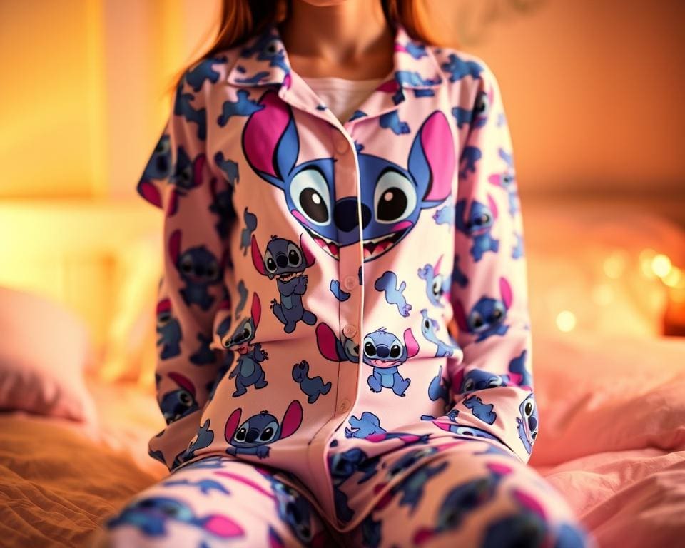 Hoe vrolijk is de opdruk van deze Stitch pyjama?
