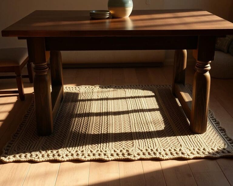 Een kleed onder de eettafel dat warmte geeft