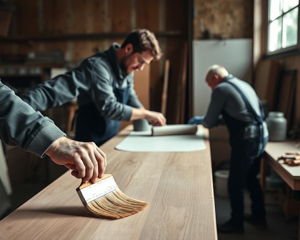 Sikkens lakverf en grondverf in gebruik